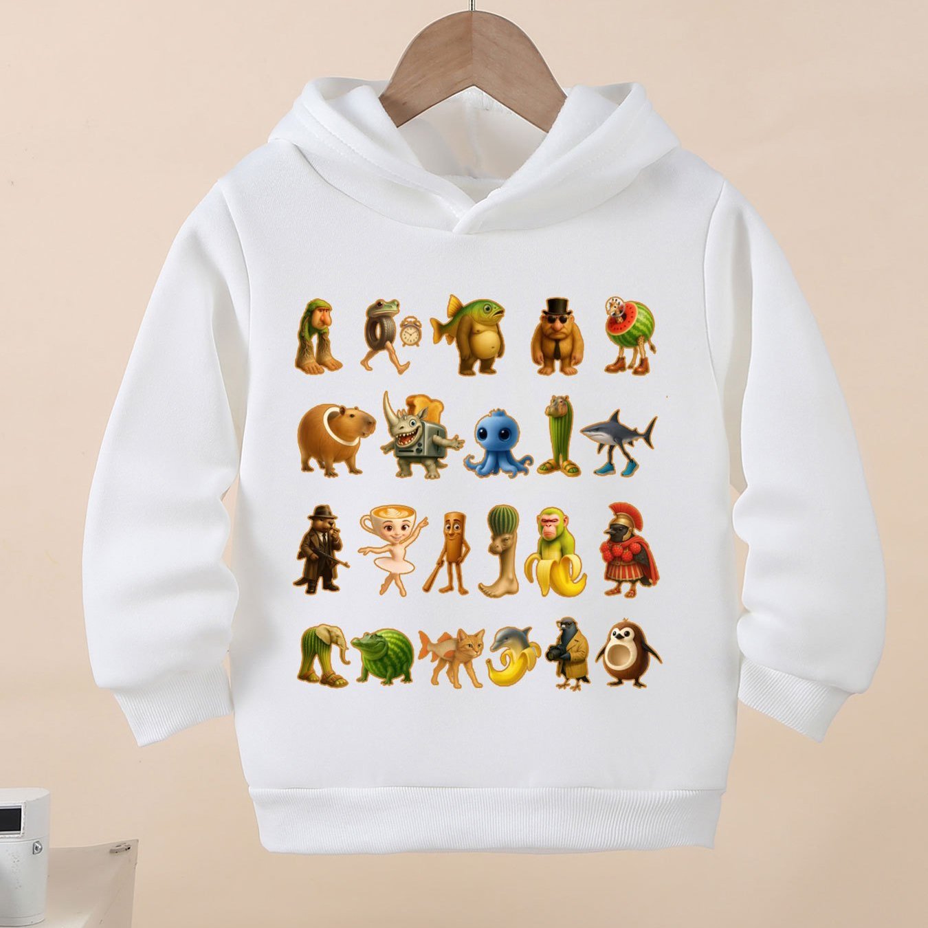 Sweat à Capuche Enfant Brainrot – Italian Brainrotm– Confort Stretch 3 à 10 Ans