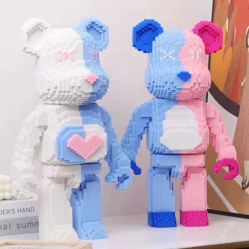 Blocs de construction type Bearbrick – Figurine Teddy Géante en Briques Design