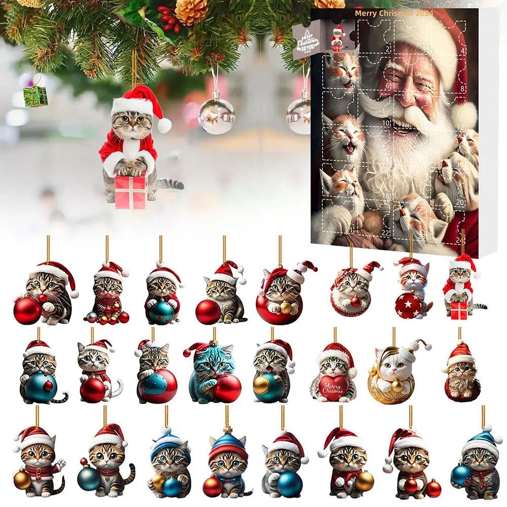 Calendrier de l’Avent 2024 Teckels avec 24 Figurines Chiens en Acrylique