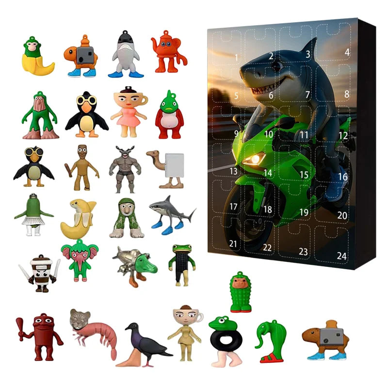 Italian Brainrot Calendrier de l’Avent 24 Figurines PVC Noël Tralala