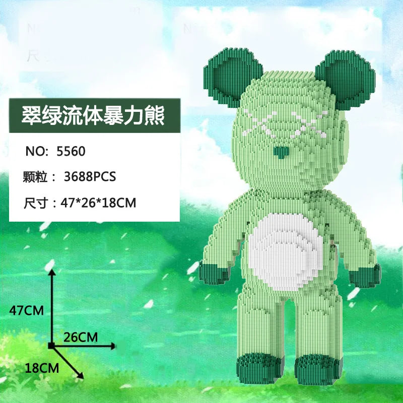Blocs de construction type Bearbrick – Figurine Teddy Géante en Briques Design