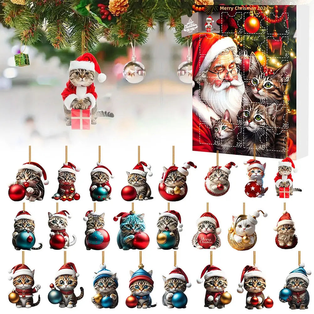 Calendrier de l’Avent 2024 Teckels avec 24 Figurines Chiens en Acrylique
