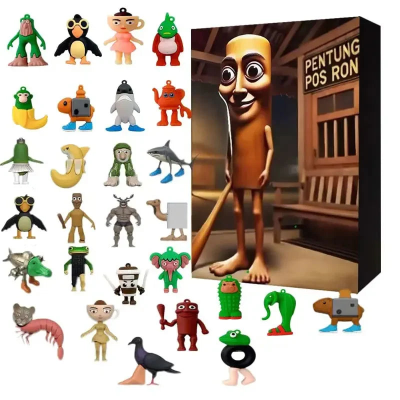 Italian Brainrot Calendrier de l’Avent 24 Figurines PVC Noël Tralala