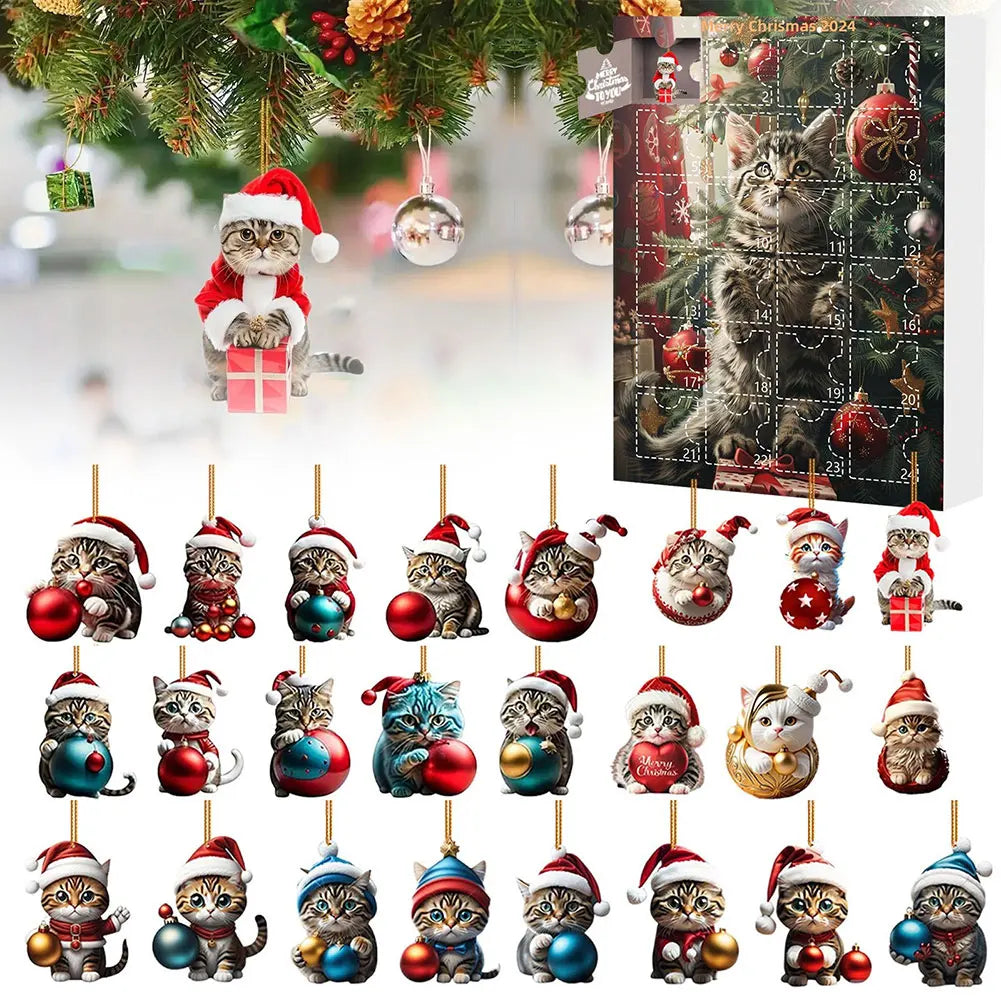 Calendrier de l’Avent 2024 Teckels avec 24 Figurines Chiens en Acrylique