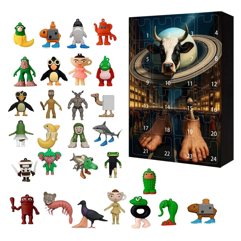Italian Brainrot Calendrier de l’Avent 24 Figurines PVC Noël Tralala