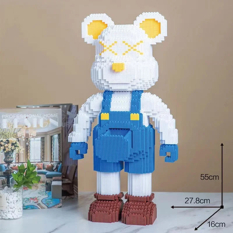Blocs de construction type Bearbrick – Figurine Teddy Géante en Briques Design