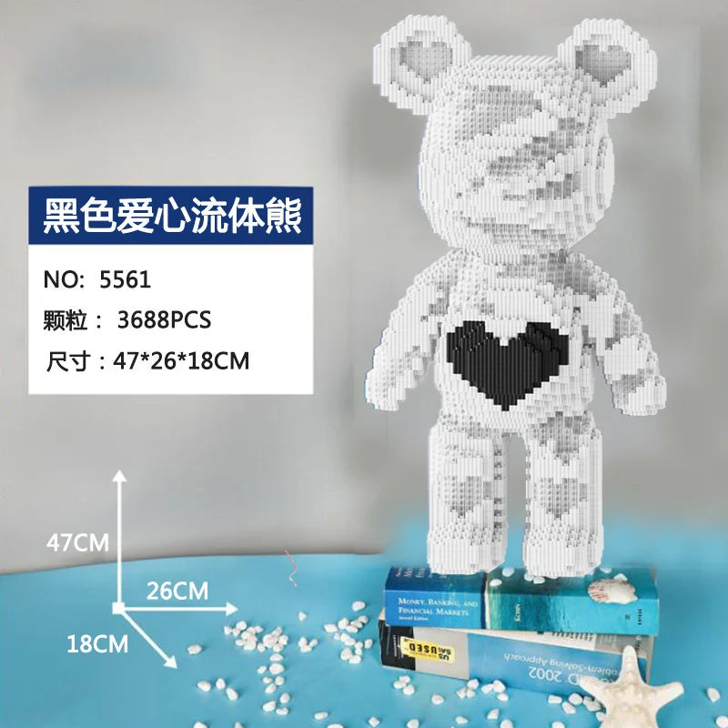Blocs de construction type Bearbrick – Figurine Teddy Géante en Briques Design