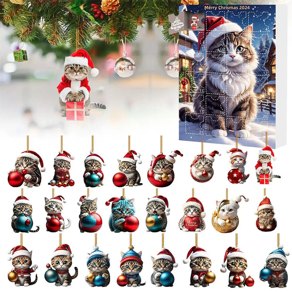 Calendrier de l’Avent 2024 Teckels avec 24 Figurines Chiens en Acrylique