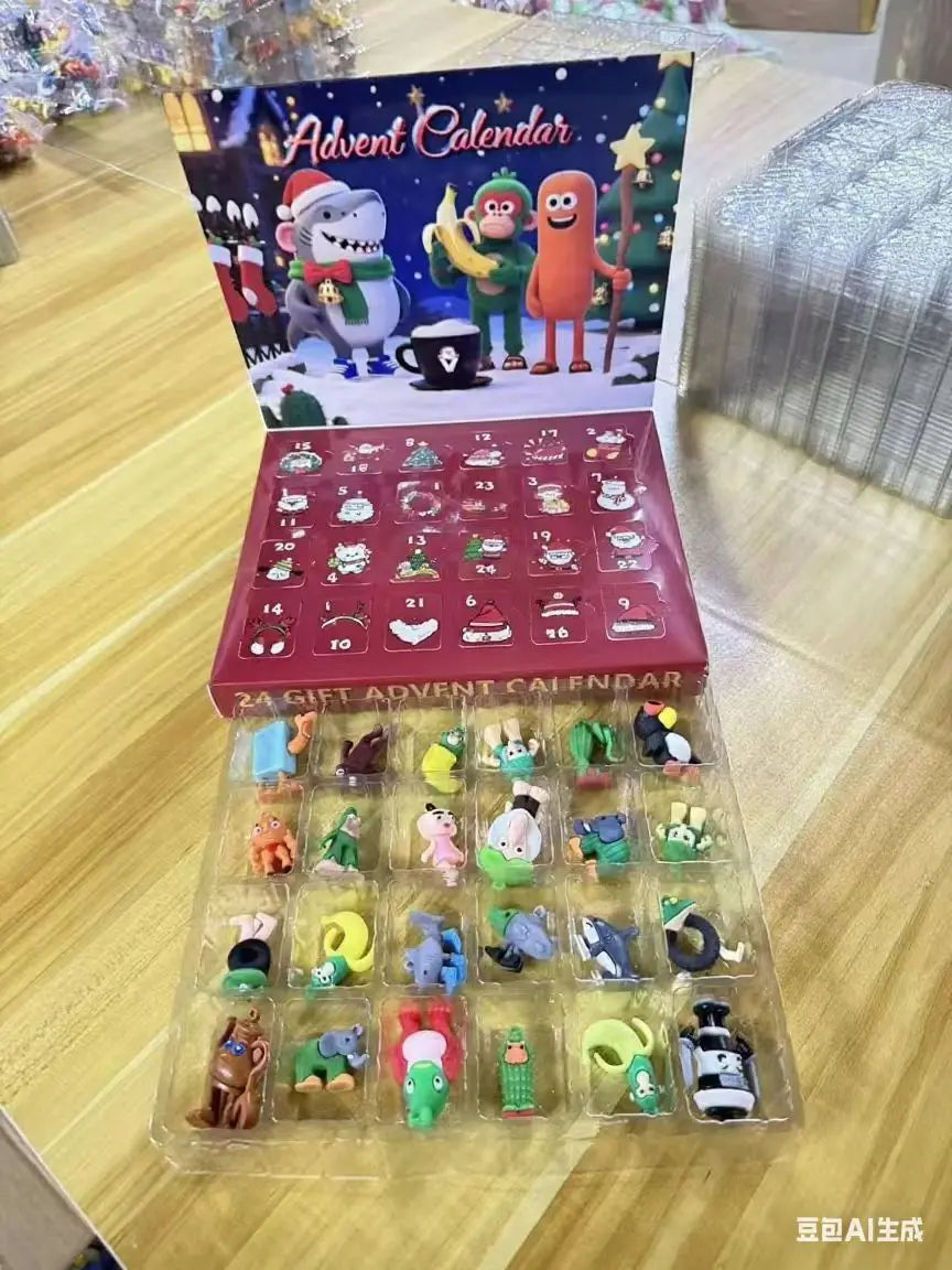 Italian Brainrot Calendrier de l’Avent 24 Figurines PVC Noël Tralala