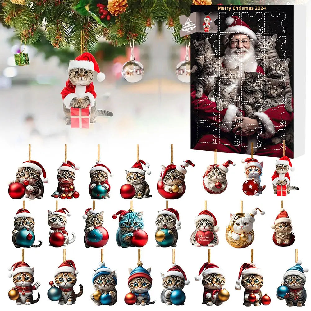 Calendrier de l’Avent 2024 Teckels avec 24 Figurines Chiens en Acrylique