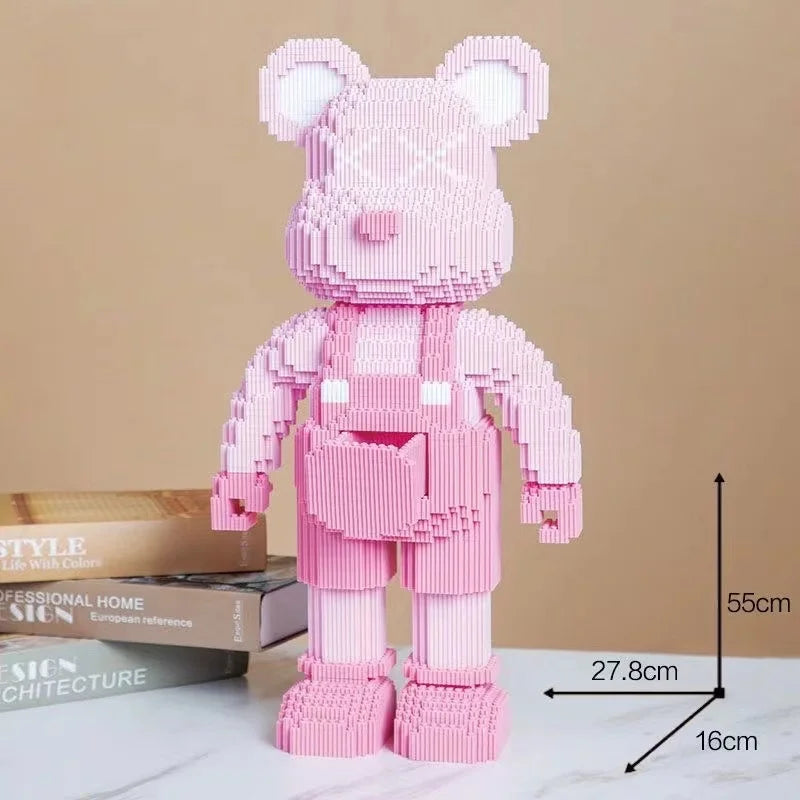 Blocs de construction type Bearbrick – Figurine Teddy Géante en Briques Design