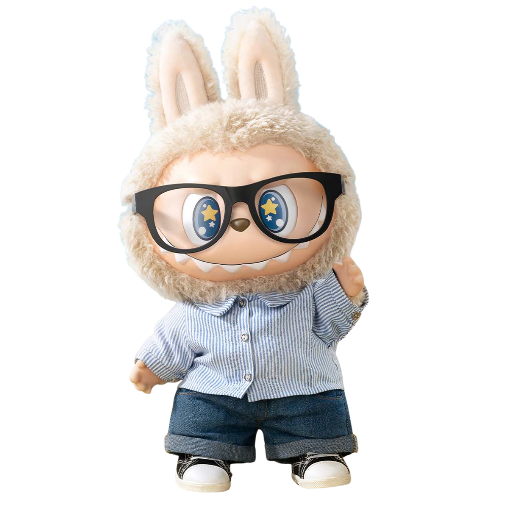 POP MART Labubu Flip With Me – Figurine Vinyle 40 cm avec Vêtements & Lunettes