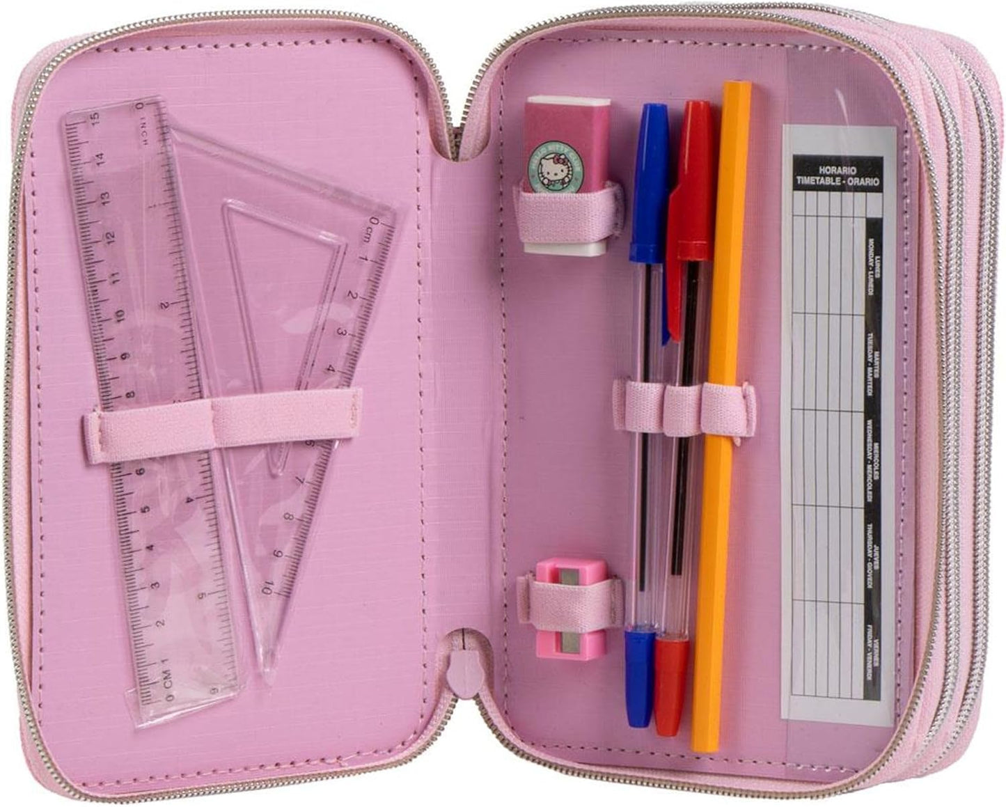 Giotto Hello Kitty – Trousse Scolaire 3 Compartiments avec Accessoires