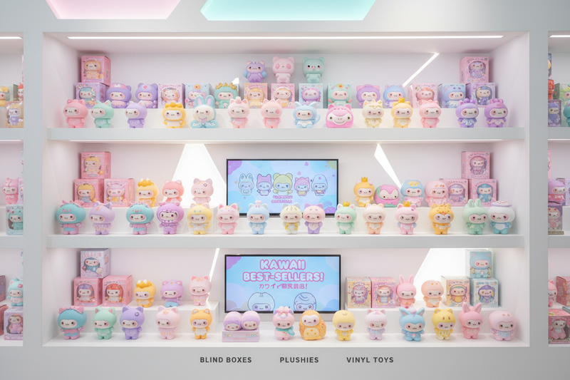 vitrine de figurines kawai collection meilleures ventes