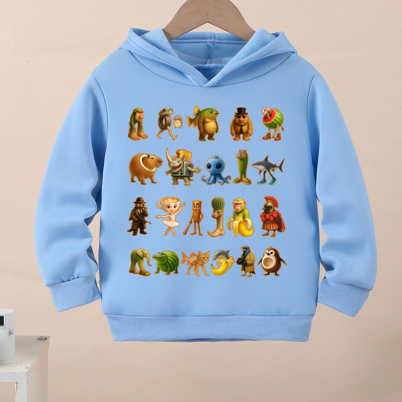 Sweat à Capuche Enfant Brainrot – Italian Brainrotm– Confort Stretch 3 à 10 Ans