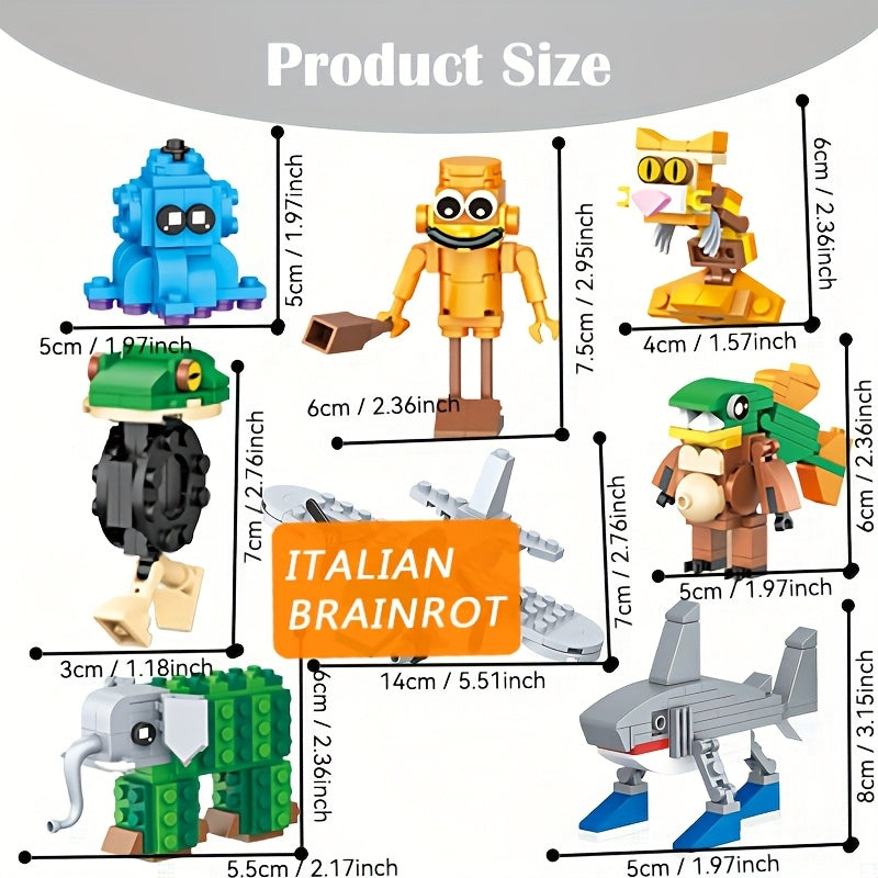 Tung Sahur Tralalero Stick Jeu De Construction 1000 Pièces ABS Collection Tralalero