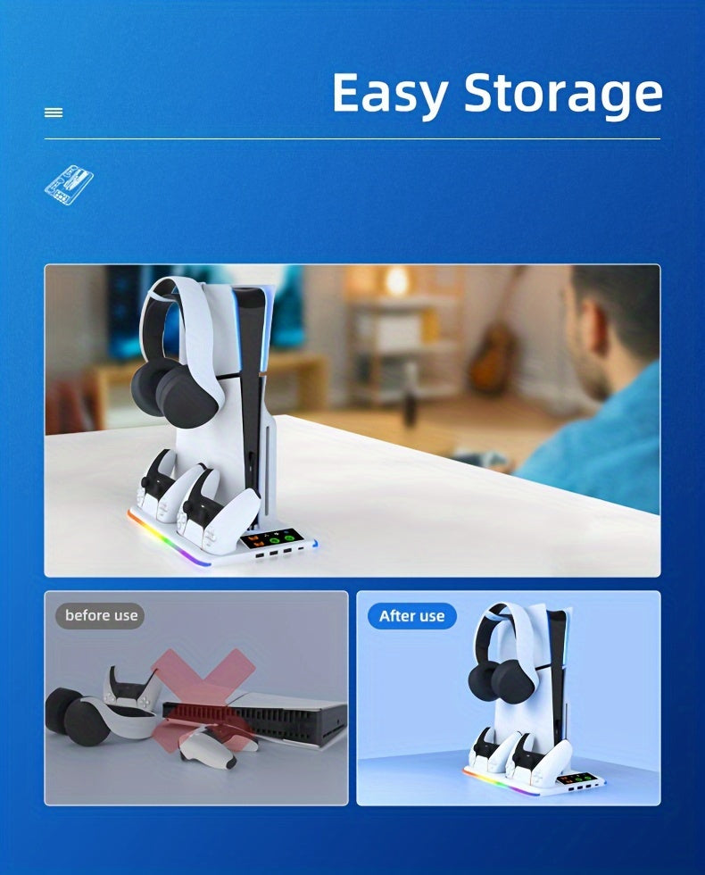 CoolBase – Station de Refroidissement PS5 avec Chargeur Double & LED RGB