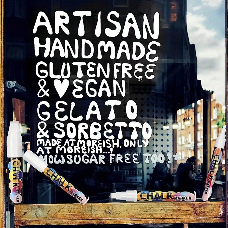 Lot de 5 Marqueurs Blancs à Encre Effaçable – Pour Verre, Tableau, Miroir – Pointes Précises & Lavables à l’Eau