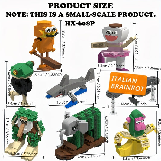 Tung Sahur Tralalero Stick Jeu De Construction 1000 Pièces ABS Collection Tralalero