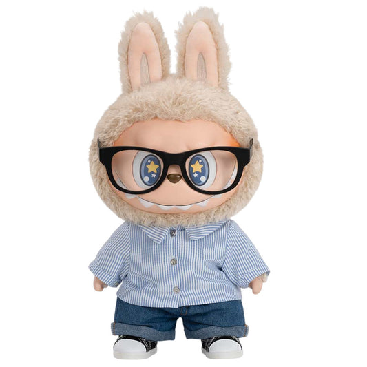 Labubu Flip With Me – Figurine Pop Mart en Vinyle avec Lunettes et Tenue Décontractée