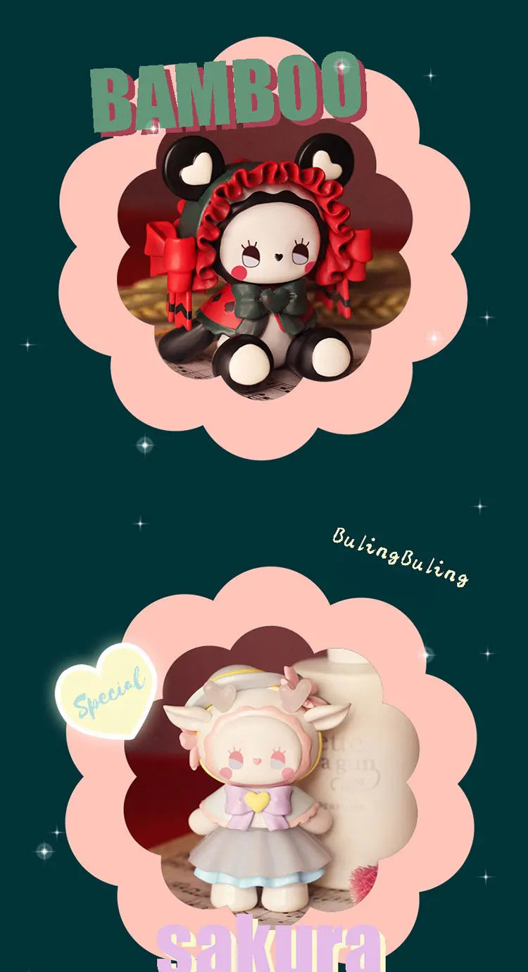 Figurines de la forêt secrète, Anime Emma, boîte aléatoire aveugle, jouets, figurine d'action Kawaii, modèle de bureau, boîte mystère, cadeau, Collection de poupées