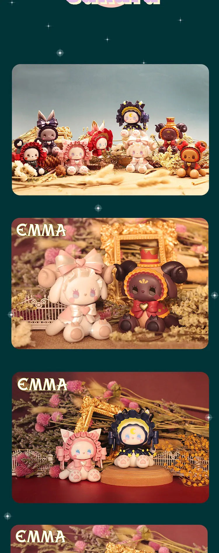 Figurines de la forêt secrète, Anime Emma, boîte aléatoire aveugle, jouets, figurine d'action Kawaii, modèle de bureau, boîte mystère, cadeau, Collection de poupées