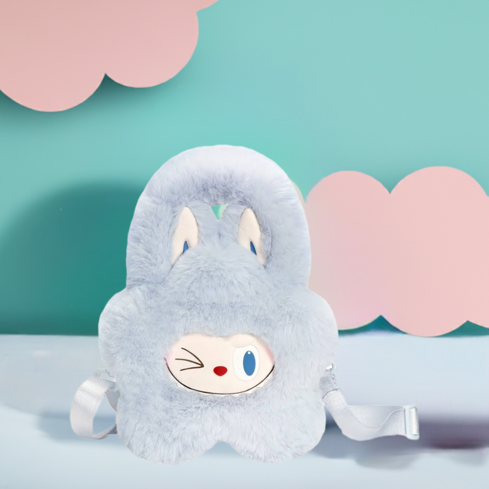 Sac Peluche Labubu – THE MONSTERS Classic Series (Marron / Bleu)