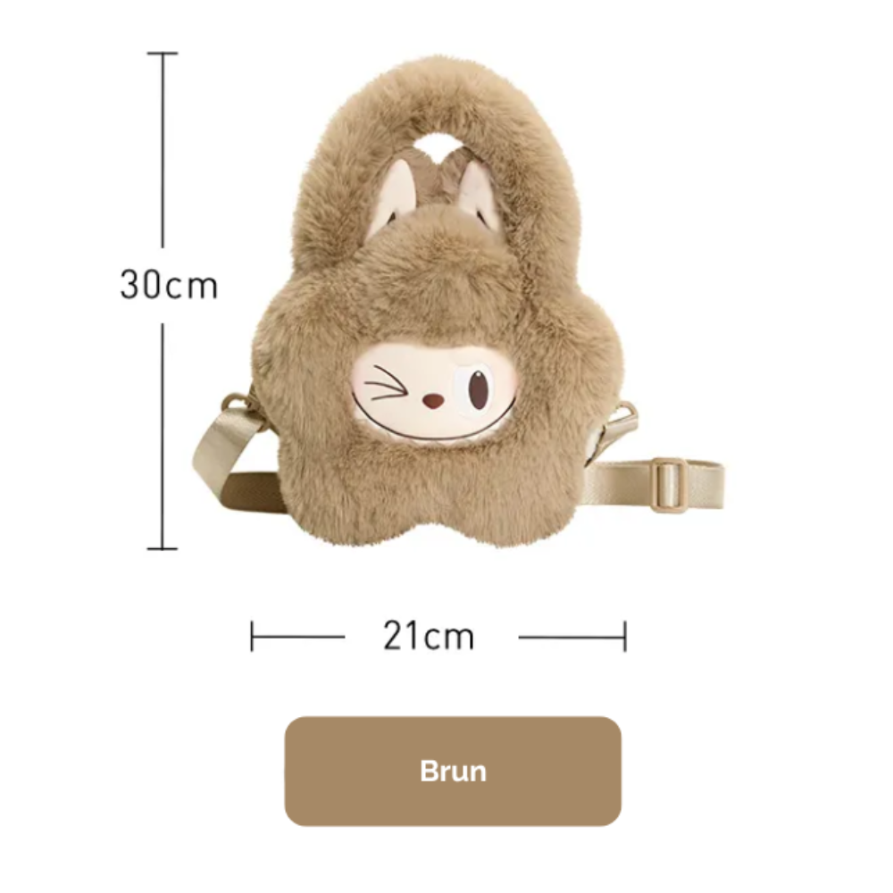 Sac Peluche Labubu – THE MONSTERS Classic Series (Marron / Bleu)