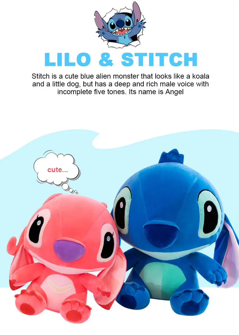 MINISO Peluche Géante Lilo & Stitch – Modèles Couple 60 cm