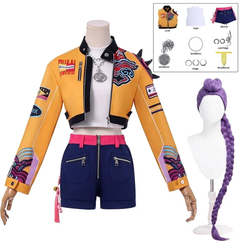 KPOP Rumi – Costume Cosplay Femmes Filles avec Perruque