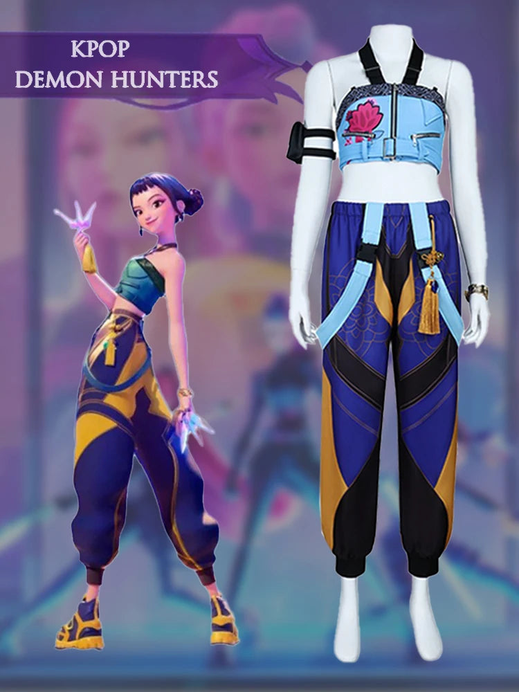 Rumi Cosplay Costume d'Halloween K-Pop chasseurs de démons Zoey Mira personnage Costume de jeu de rôle majeur impressions 3D pour la performance sur scène