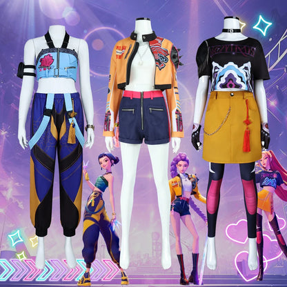 Rumi Cosplay Costume d'Halloween K-Pop chasseurs de démons Zoey Mira personnage Costume de jeu de rôle majeur impressions 3D pour la performance sur scène