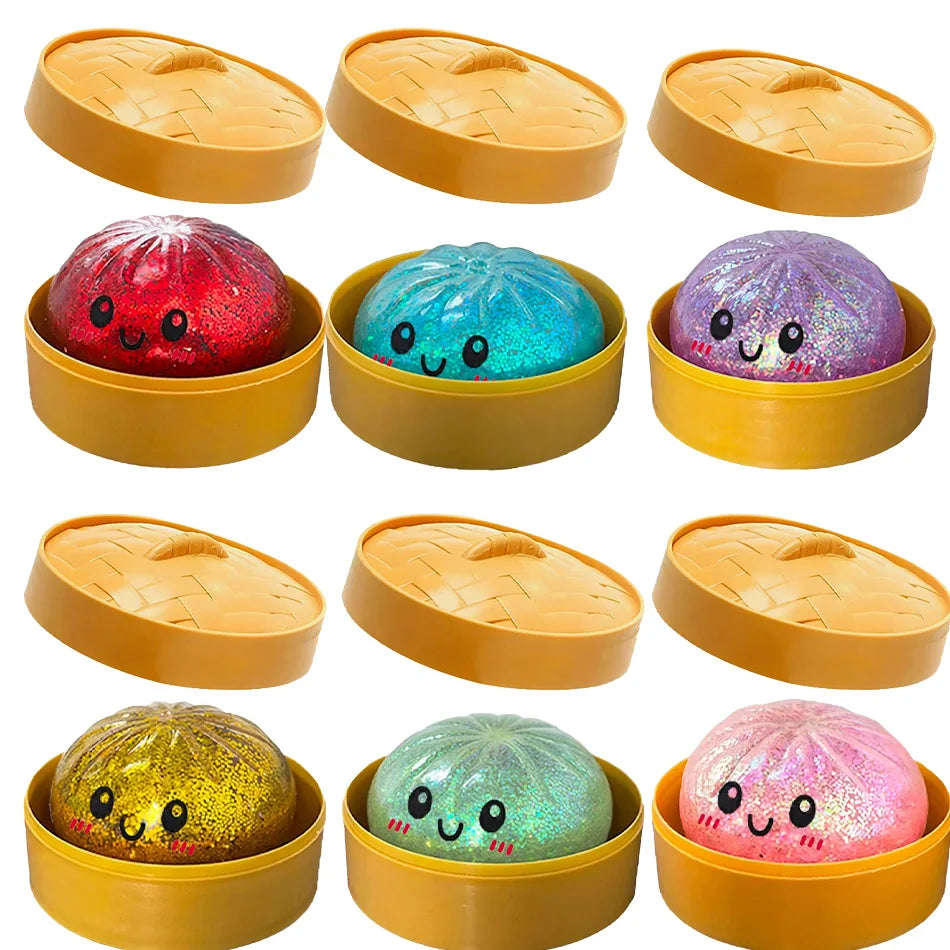 Squishy Dumpling Pailleté Anti-Stress – Coffret 1 à 12 pièces