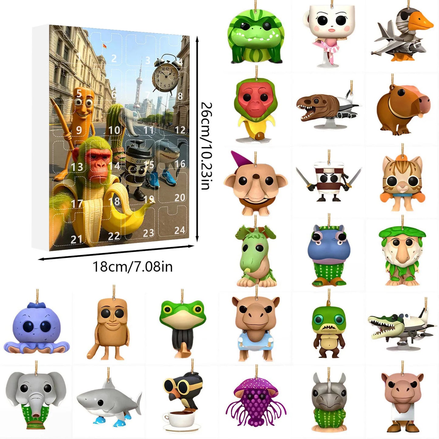 Calendrier de l’Avent Italian Brainrot avec Figurines Acryliques et Silicone