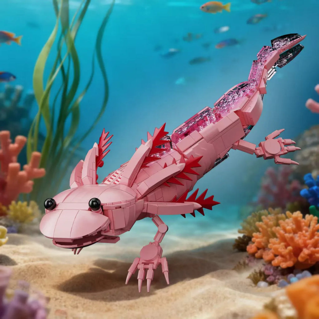Mon Bubu Kawaii Blocs de construction Axolotl ABS 998 pièces compatible Lego modèle à assembler décoration collectionneur 14 ans et plus
