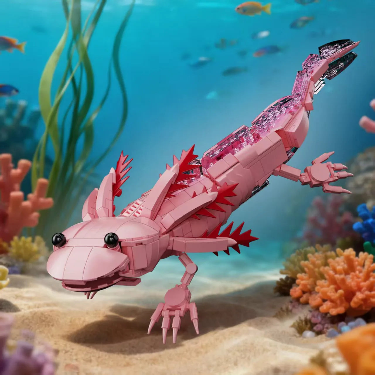 Mon Bubu Kawaii Blocs de construction Axolotl ABS 998 pièces compatible Lego modèle à assembler décoration collectionneur 14 ans et plus