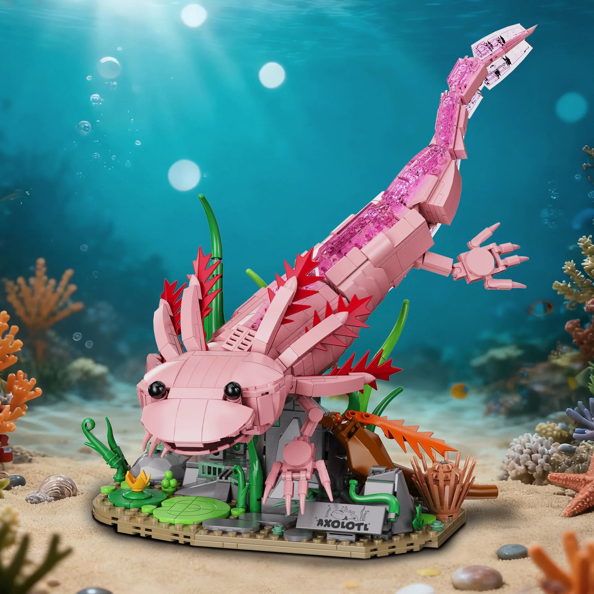 Mon Bubu Kawaii Blocs de construction Axolotl ABS 998 pièces compatible Lego modèle à assembler décoration collectionneur 14 ans et plus