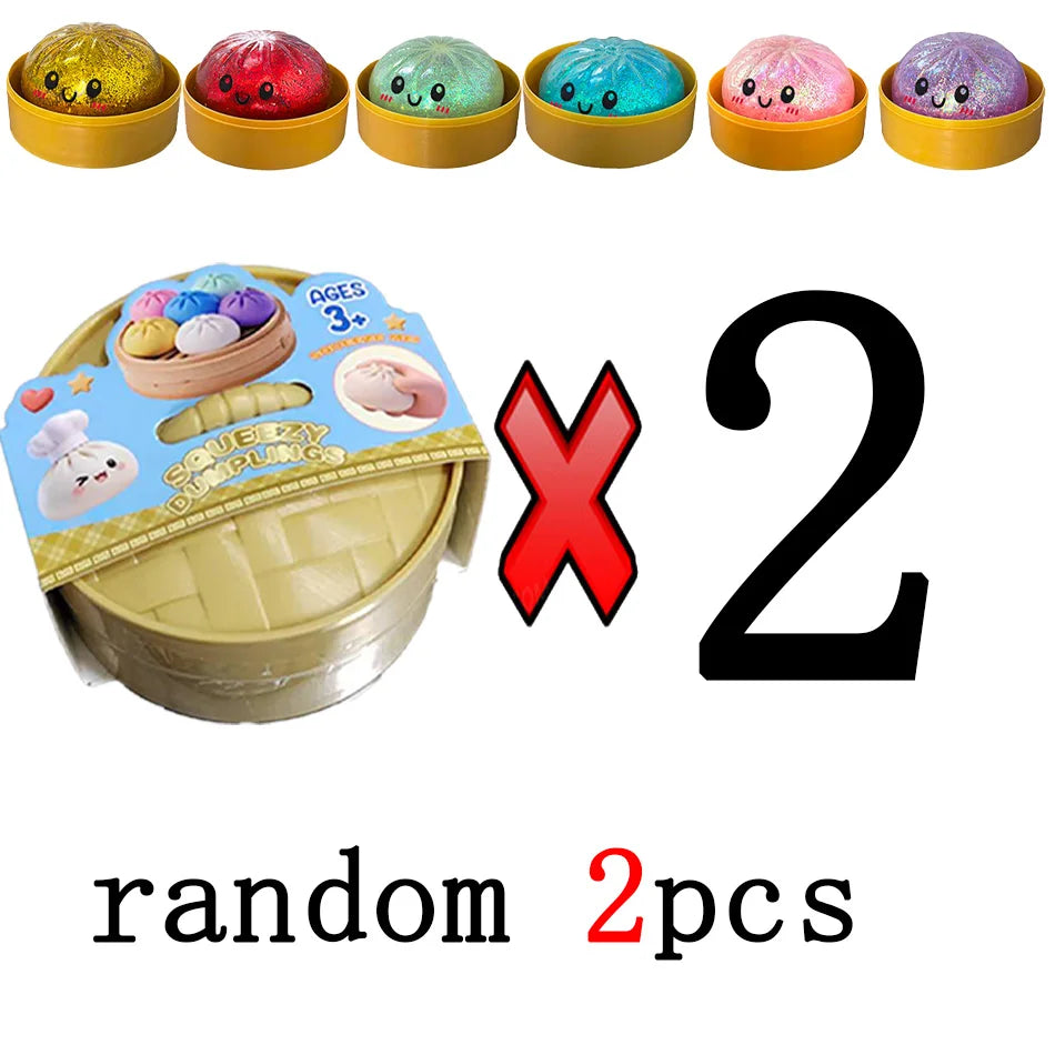 Squishy Dumpling Pailleté Anti-Stress – Coffret 1 à 12 pièces
