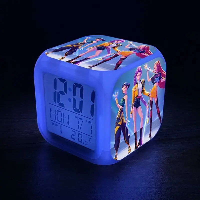 Nouveau KPop chasseurs de démons Mira Jinu Zoey dessin animé mignon réveil étudiant chevet veilleuse horloge électronique ornement décoratif