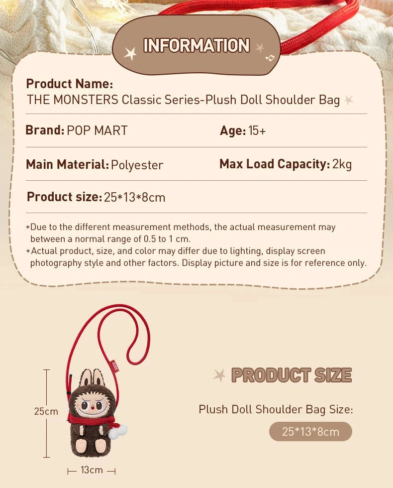 Pop Mart Sac Peluche Labubu The Monsters Édition Classique