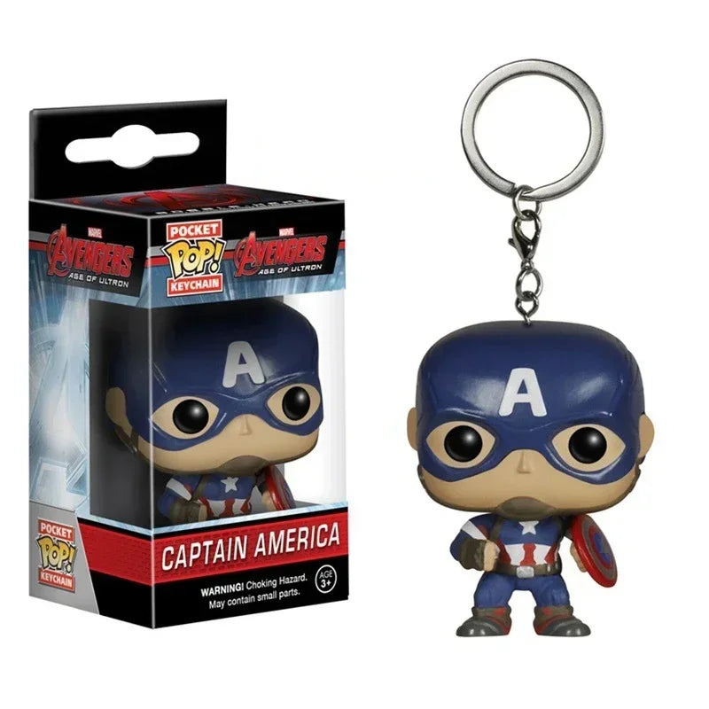 FUNKO Captain America Inro Man Deadpool Spider Man Thanos Thor porte-clés jouets poupée en vinyle figurines de jouets à collectionner meilleur cadeau pour enfant