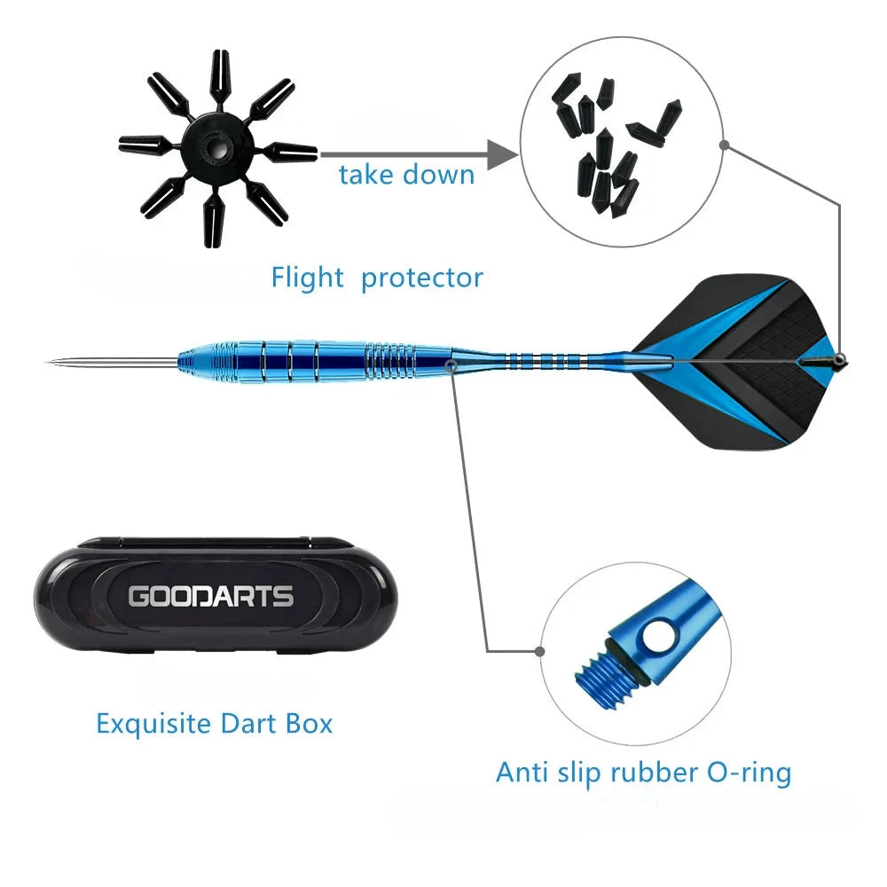 Dartboard with metal tips – Aluminum shafts