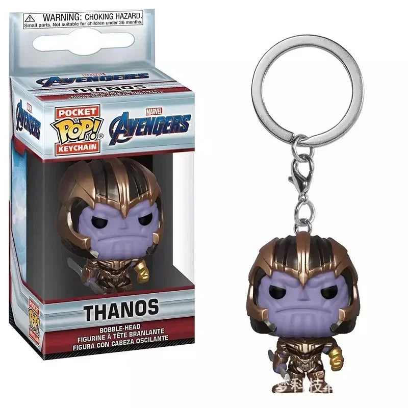 FUNKO Captain America Inro Man Deadpool Spider Man Thanos Thor porte-clés jouets poupée en vinyle figurines de jouets à collectionner meilleur cadeau pour enfant