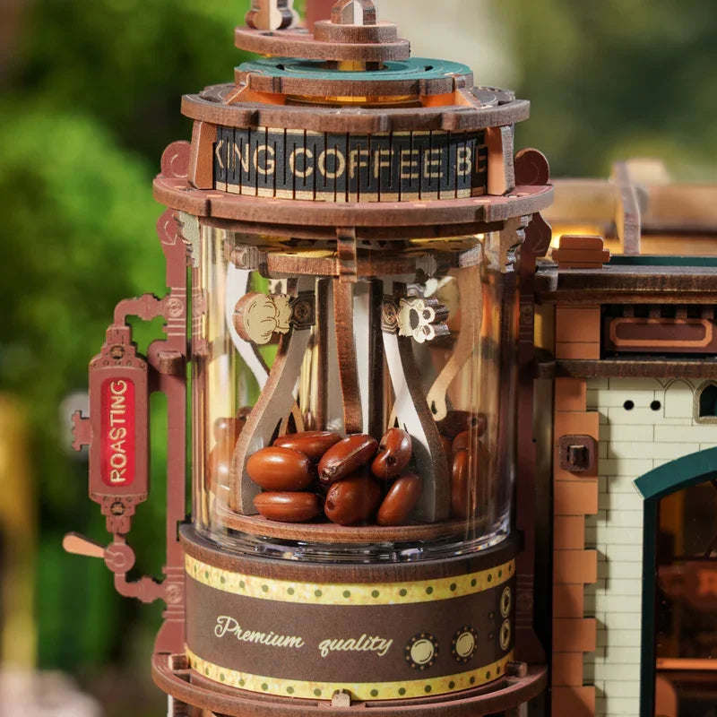 Dream Coffee Factory – Puzzle 3D en bois avec boîte à musique