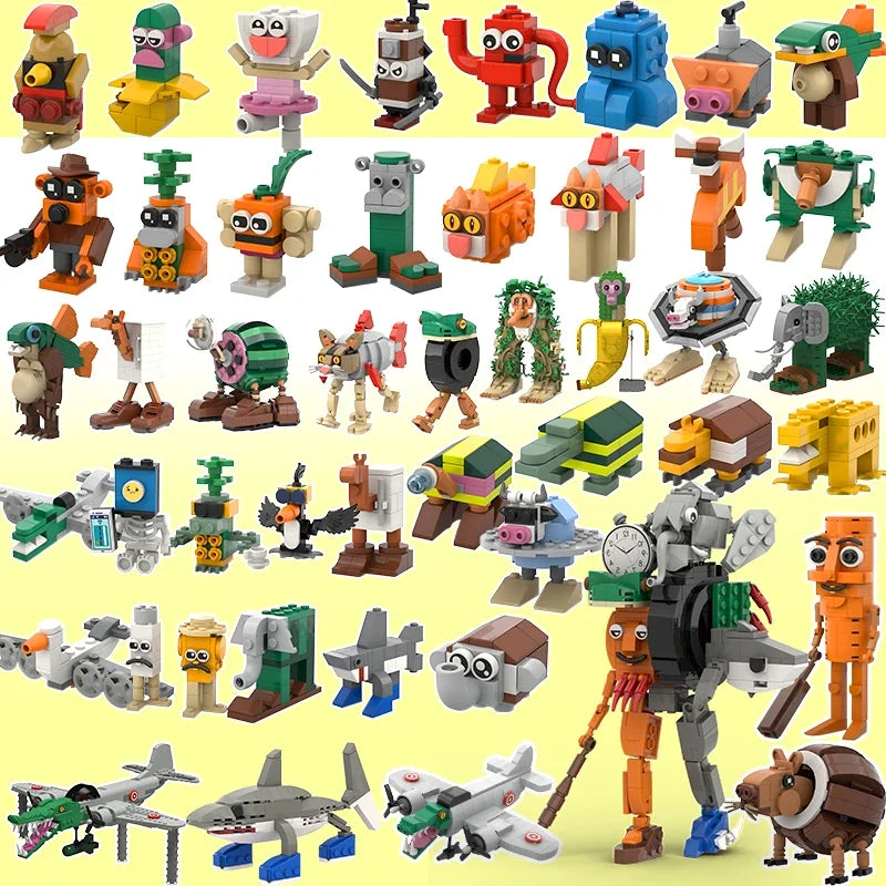 MOC – Italian brain bricks, Tung Tung Sahur figurines, Tralalero Tralala building blocks, toys for boys, birthday gifts