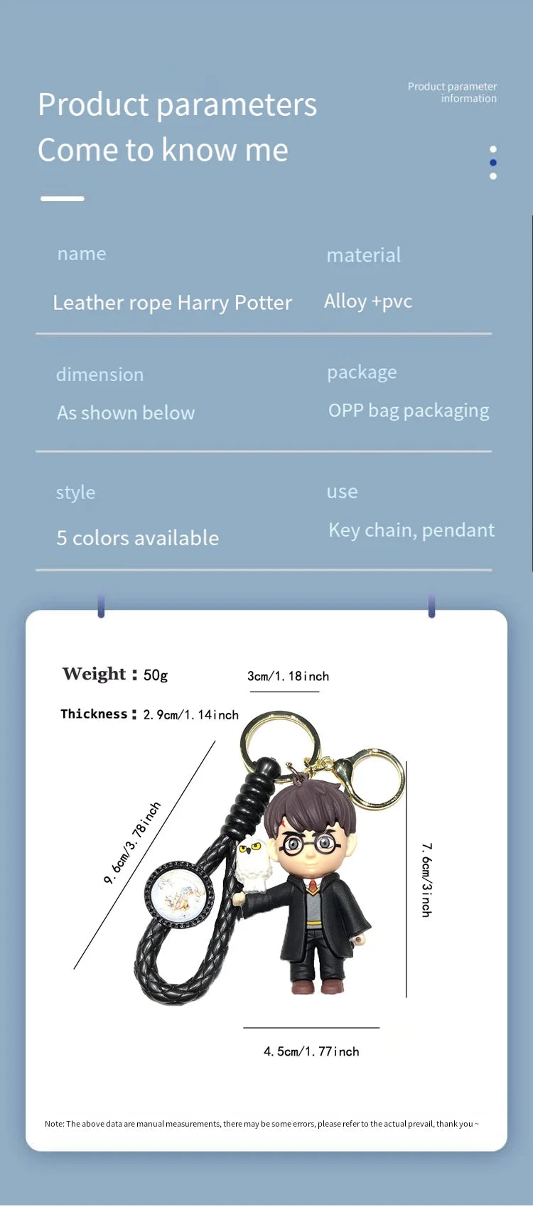 Harry Poudlard porte-clés personnage de dessin animé mignon voiture suspendu ornement sac à dos charme cadeau pour les fans enfants sac à main clés sac décoration