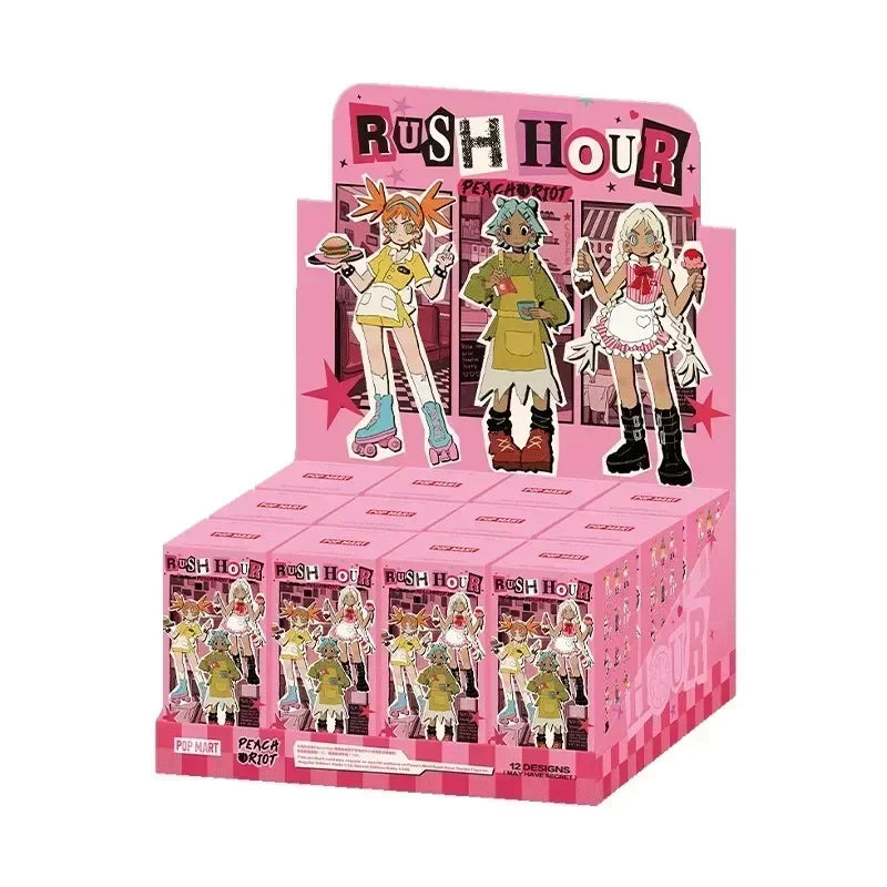 POP MART – boîte aveugle série Peach Riot Rush Hour, jouets, figurine d'action Anime Kawaii, décoration de bureau…