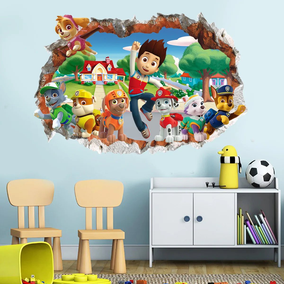 Autocollants Muraux Paw Patrol pour la Décoration de la Maison, Adhésifs Mignons, Anime Skye Chase, Graffiti Décoré, Cadeaux d'Anniversaire pour Garçon et Fille