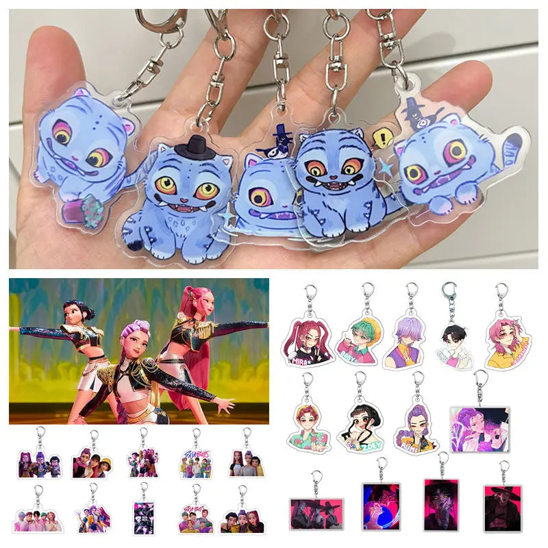 Porte-clés esthétique pour sac Kpop, chasseur de démons, tigre, fournitures de fête, Badge pour Fans, cadeaux de fête