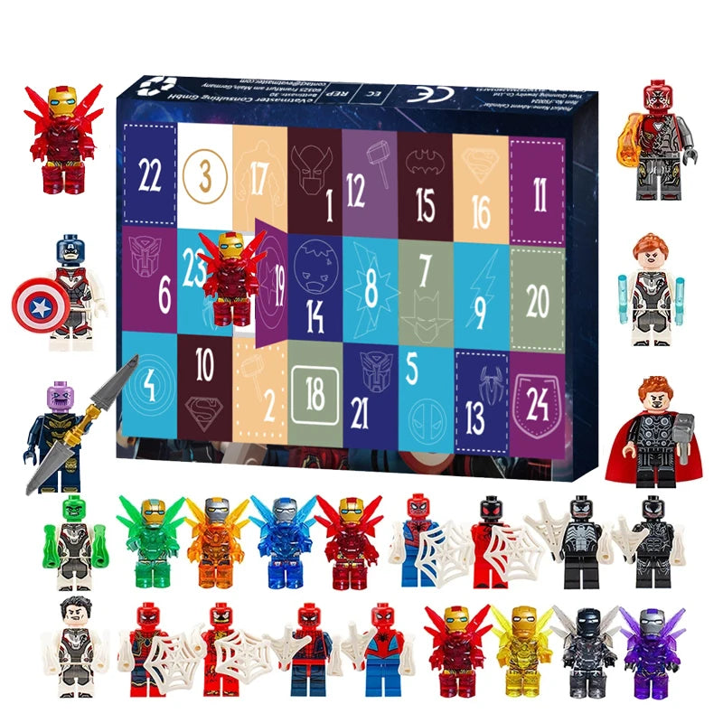 Calendrier de l’Avent Marvel Disney – 24 Figurines Super-Héros à Collectionner, Édition Noël